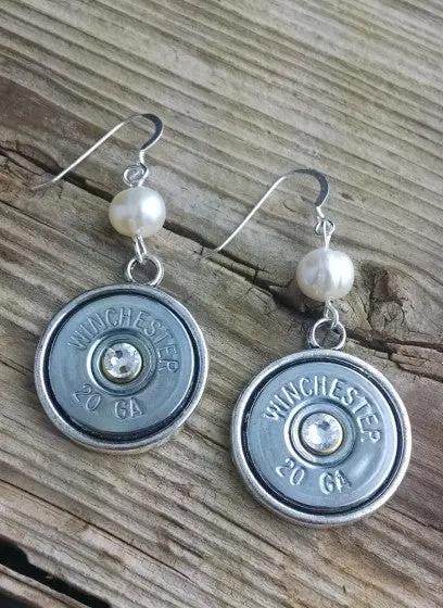 20 Gauge Shotgun Pearl Earrings