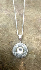 22-250 Sterling Silver Bullet Head Necklace