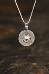 243 Sterling Silver Bullet Head Necklace
