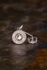 30-06 Bullet Head Stud Earrings Sterling Silver Backs and Posts