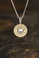 30-30 Sterling Silver Bullet Head Necklace