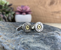Bullet Cufflinks, FEDERAL 308 Nickel Bullet Cufflinks, Wedding Cufflinks, Groom Gifts, Groomsmen, Bullet Cuff Links, Jewelry, Bridal