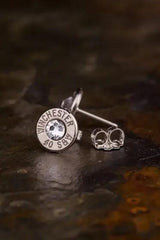 40 Caliber Bullet Head Stud Earrings, S&W, Ammo Studs