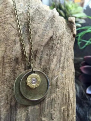 40 Caliber Rustic Round Bullet Necklace