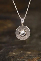45 Long Colt Starline Sterling Silver Bullet Head Necklace