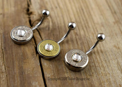 Bullet Belly Ring- Colt 45, 308, 30-06, 270, 243, 6.5 Creedmoor, 45 Auto, 7mm-08, 22-250 NON-DANGLE