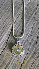 9mm Luger Bullet Filigree Necklace