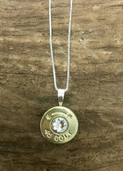 45 Long Colt Starline Sterling Silver Bullet Head Necklace