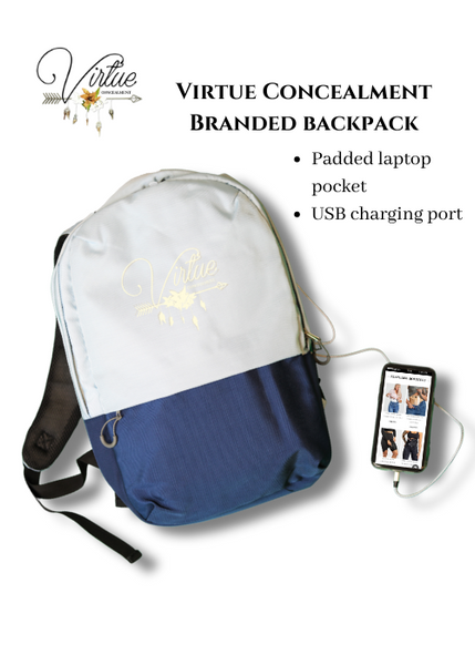 Virtue Branded Backpack with Charging Port