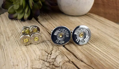 Bullet Tuxedo Studs and Shotgun Cufflinks Set NICKEL, 12 or 20 Gauge