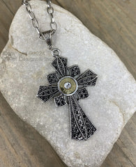Cross Necklace, Antique & Black Custom Bullet Necklace, Nickel or Brass, 308, 30-06,  243, 45 Auto, 270, 6.5 Creedmoor, 7mm-08