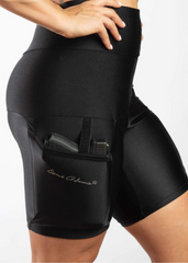 Black Outer Thigh Holster Concealed Carry Shorts