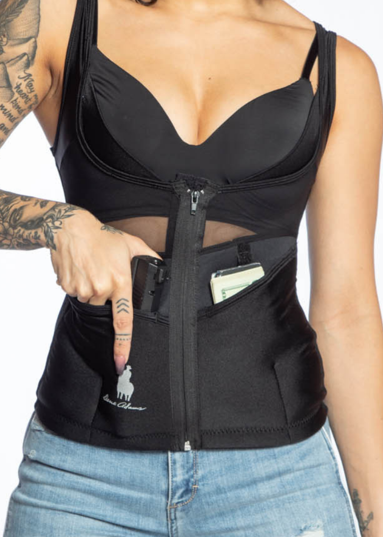 Black Zipper Tank Corset Holster