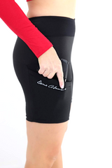 Black Concealed Carry Shorts with Outer Thigh Holstering from Dene Adams